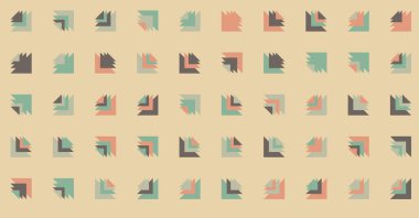 Çoklu üçgenden yapılmış ok şekilli yatay vektör şablonu. Düz arkaplan ile üretken sanat  