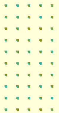 Çoklu üçgenden yapılmış ok şekilli dikey vektör şablonu. Düz arkaplan ile üretken sanat  