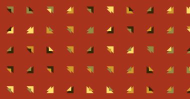 Çoklu üçgenden yapılmış ok şekilli yatay vektör şablonu. Düz arkaplan ile üretken sanat 