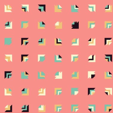 Soyut üçgenlerden oluşan kare vektör şablonu. Düz arkaplanda üretken sanat