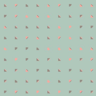 Kare vektör şablonu ve birden fazla üçgenden yapılmış ok figürleri. Düz arkaplan ile üretken sanat  