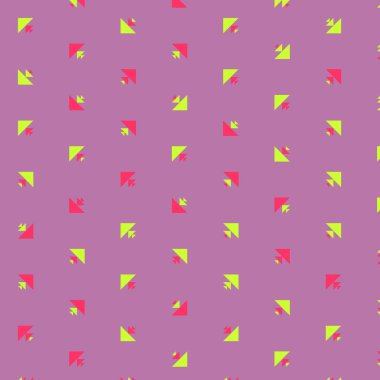 Kare vektör şablonu ve birden fazla üçgenden yapılmış ok figürleri. Düz arkaplan ile üretken sanat  