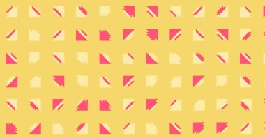 Birden fazla üçgenden oluşan yatay vektör şablonu. Düz arkaplan ile üretken sanat 