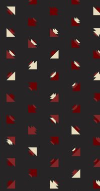 Birden fazla üçgenden oluşan uzun dikey vektör şablonu. Düz arkaplan ile üretken sanat 