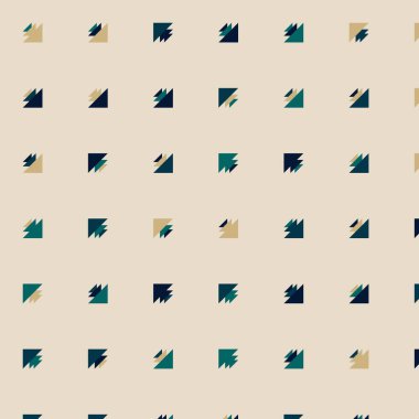 Birden fazla üçgenden oluşan kare vektör şablonu. Düz arkaplan ile üretken sanat 