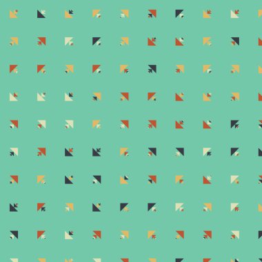 Soyut üçgenlerden oluşan kare vektör şablonu. Düz arkaplanda üretken sanat