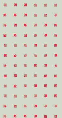 Uzun dikey vektör şablonu ve soyut üçgenlerden oluşan şekiller. Düz arkaplan ile üretken sanat  