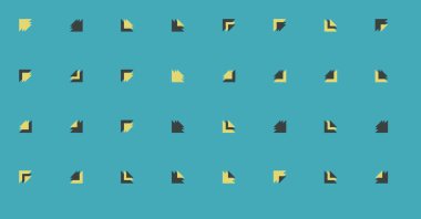 Üçgenlerden oluşan soyut şekillerle yatay vektör şablonu. Düz arkaplanda üretken sanat