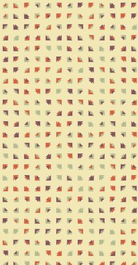 Soyut üçgenlerden oluşan uzun dikey vektör şablonu. Düz arkaplanda üretken sanat