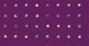 Soyut üçgenlerden yapılmış yatay vektör şablonu. Düz arkaplan ile üretken sanat  