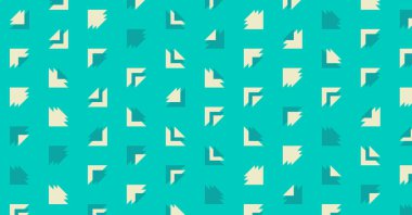 Birden fazla üçgenden oluşan yatay vektör şablonu. Düz arkaplan ile üretken sanat 