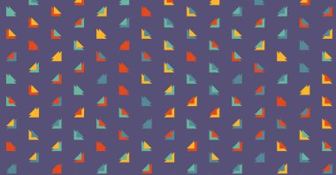 Çoklu üçgenden yapılmış ok şekilli yatay vektör şablonu. Düz arkaplan ile üretken sanat 