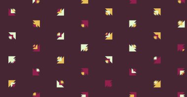 Birden fazla üçgenden oluşan çok amaçlı yatay vektör şablonu. Düz arkaplan ile üretken sanat 