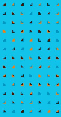 Çoklu üçgenden yapılmış ok şekilli dikey vektör şablonu. Düz arkaplan ile üretken sanat  