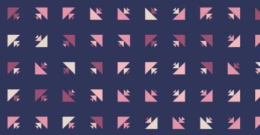 Çoklu üçgenden yapılmış ok şekilli yatay vektör şablonu. Düz arkaplan ile üretken sanat 