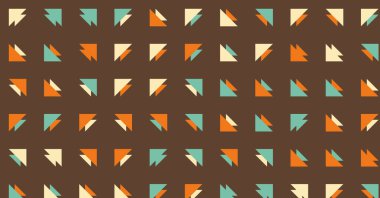 Çoklu üçgenden yapılmış ok şekilli yatay vektör şablonu. Düz arkaplan ile üretken sanat 