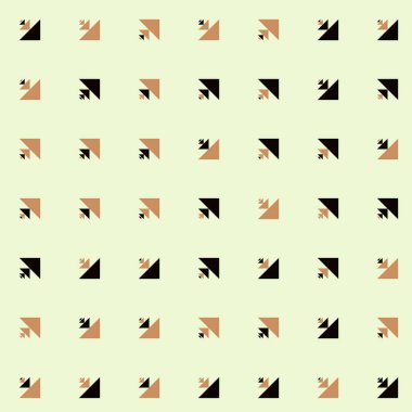 Birden fazla üçgenden oluşan kare vektör şablonu. Düz arkaplan ile üretken sanat 