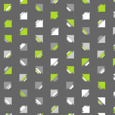 Kare vektör şablonu ve birden fazla üçgenden yapılmış ok figürleri. Düz arkaplan ile üretken sanat 