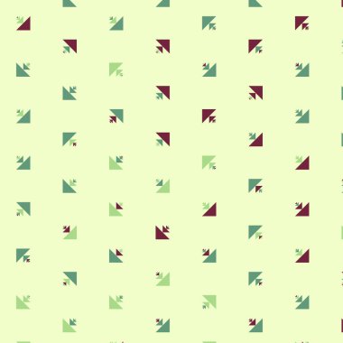 Soyut üçgenlerden oluşan kare vektör şablonu. Düz arkaplanda üretken sanat