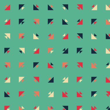 Soyut üçgenlerden oluşan kare vektör şablonu. Düz arkaplanda üretken sanat