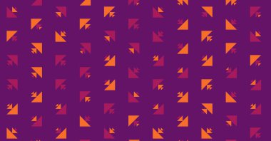 Çoklu üçgenden yapılmış ok şekilli yatay vektör şablonu. Düz arkaplan ile üretken sanat  