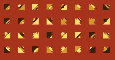 Birden fazla üçgenden oluşan çok amaçlı yatay vektör şablonu. Düz arkaplan ile üretken sanat 