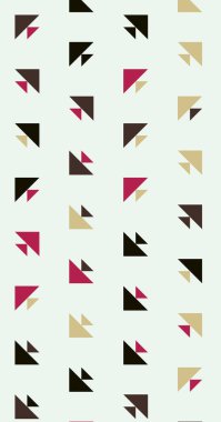 Çoklu üçgenden yapılmış ok şekilli dikey vektör şablonu. Düz arkaplan ile üretken sanat  