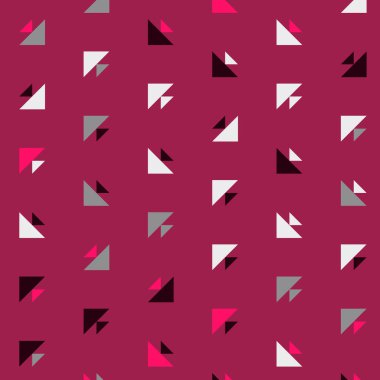 Kare vektör şablonu ve birden fazla üçgenden yapılmış ok figürleri. Düz arkaplan ile üretken sanat 