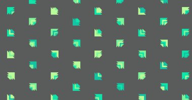 Soyut üçgenlerden yapılmış yatay vektör şablonu. Düz arkaplan ile üretken sanat  