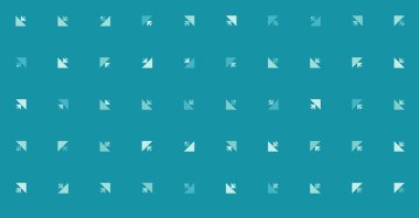 Çoklu üçgenden yapılmış ok şekilli yatay vektör şablonu. Düz arkaplan ile üretken sanat  