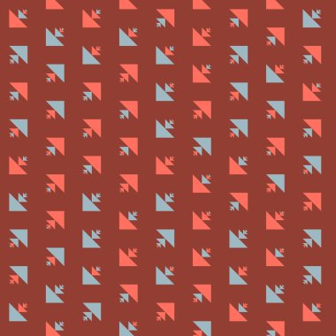 Kare vektör şablonu ve birden fazla üçgenden yapılmış ok figürleri. Düz arkaplan ile üretken sanat 