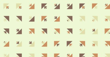 Çoklu üçgenden yapılmış ok şekilli yatay vektör şablonu. Düz arkaplan ile üretken sanat  