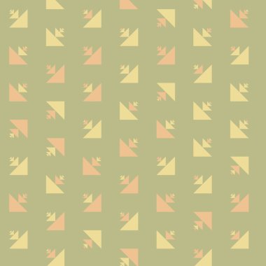 Kare vektör şablonu ve birden fazla üçgenden yapılmış ok figürleri. Düz arkaplan ile üretken sanat 