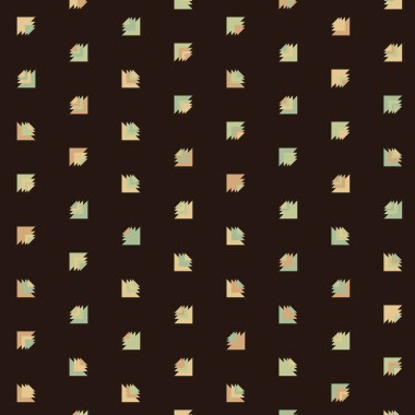 Renkli üçgenlerden oluşan soyut şekillerle kare vektör şablonu. Düz arkaplan ile üretken sanat  