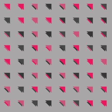 Kare vektör şablonu ve birden fazla üçgenden yapılmış ok figürleri. Düz arkaplan ile üretken sanat  