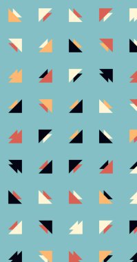 Çoklu üçgenden yapılmış ok şekilli dikey vektör şablonu. Düz arkaplan ile üretken sanat  