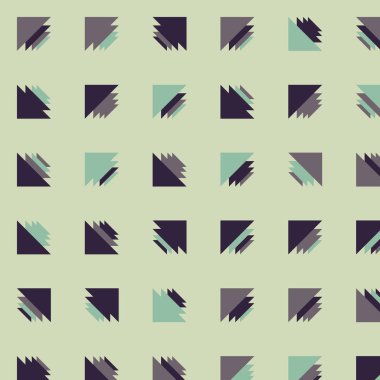 Soyut üçgenlerden oluşan kare vektör şablonu. Düz arkaplanda üretken sanat