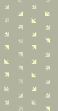 Uzun dikey vektör şablonu ve soyut üçgenlerden oluşan şekiller. Düz arkaplan ile üretken sanat  