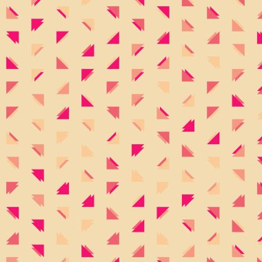 Renkli üçgenlerden oluşan soyut şekillerle kare vektör şablonu. Düz arkaplan ile üretken sanat  