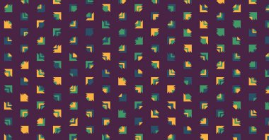 Üçgenlerden oluşan soyut şekillerle yatay vektör şablonu. Düz arkaplanda üretken sanat