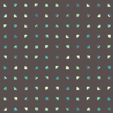 Birden fazla üçgenden oluşan kare vektör şablonu. Düz arkaplan ile üretken sanat 