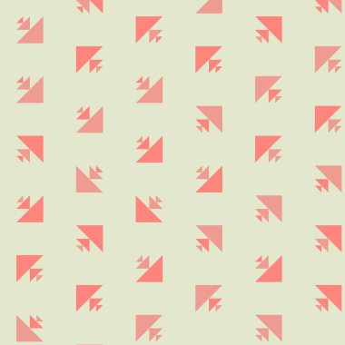 Kare vektör şablonu ve birden fazla üçgenden yapılmış ok figürleri. Düz arkaplan ile üretken sanat 