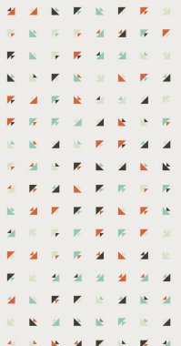 Birden fazla üçgenden oluşan uzun dikey vektör şablonu. Düz arkaplan ile üretken sanat 