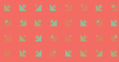 Birden fazla üçgenden oluşan çok amaçlı yatay vektör şablonu. Düz arkaplan ile üretken sanat 