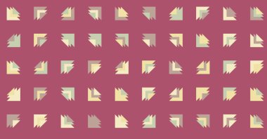 Çoklu üçgenden yapılmış ok şekilli yatay vektör şablonu. Düz arkaplan ile üretken sanat 