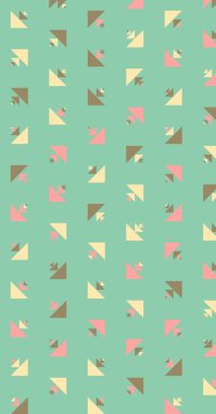 Çoklu üçgenden yapılmış ok şekilli dikey vektör şablonu. Düz arkaplan ile üretken sanat  