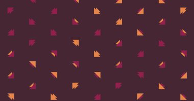 Soyut üçgenlerden yapılmış yatay vektör şablonu. Düz arkaplan ile üretken sanat  