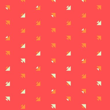 Kare vektör şablonu ve birden fazla üçgenden yapılmış ok figürleri. Düz arkaplan ile üretken sanat  