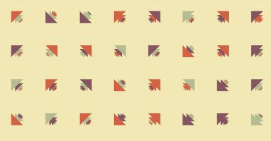 Çoklu üçgenden yapılmış ok şekilli yatay vektör şablonu. Düz arkaplan ile üretken sanat  