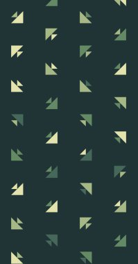 Soyut üçgenlerden oluşan uzun dikey vektör şablonu. Düz arkaplanda üretken sanat